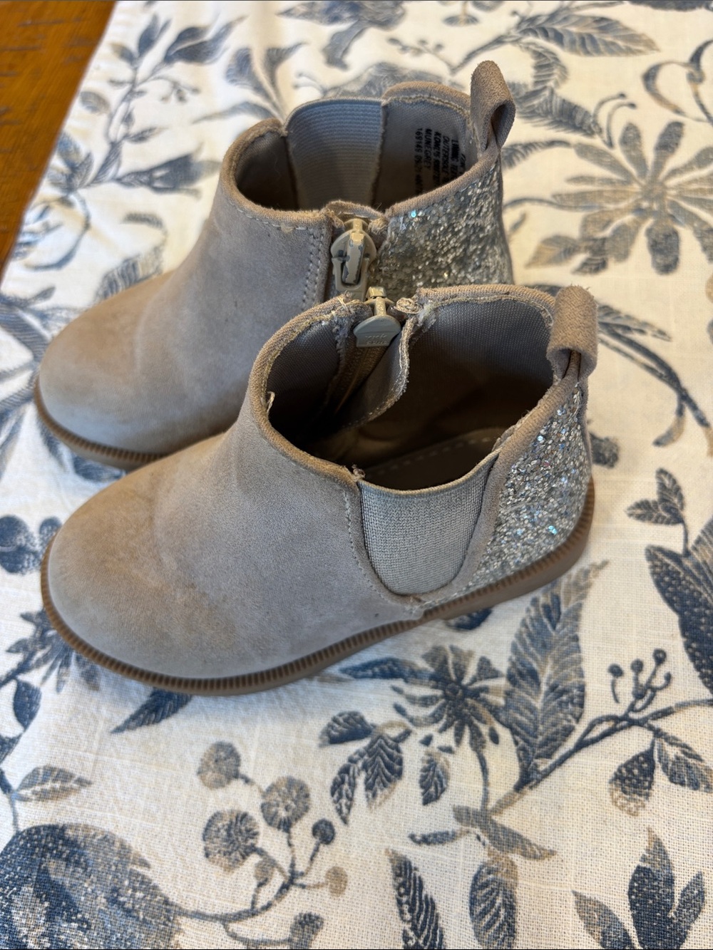 jumping beans Taupe Chelsea Boots with Glitter Heel